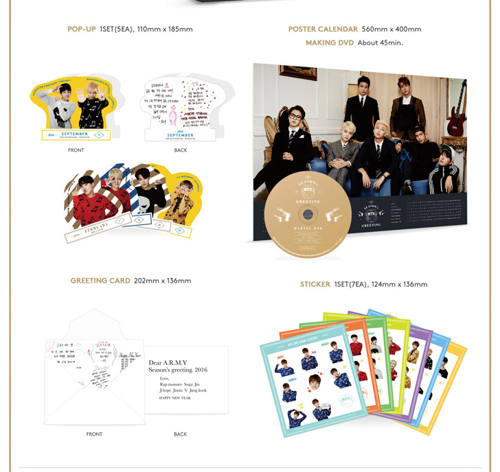 BTS 2016 Season's Greetings Seasong Greeting Official Goods